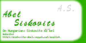 abel siskovits business card